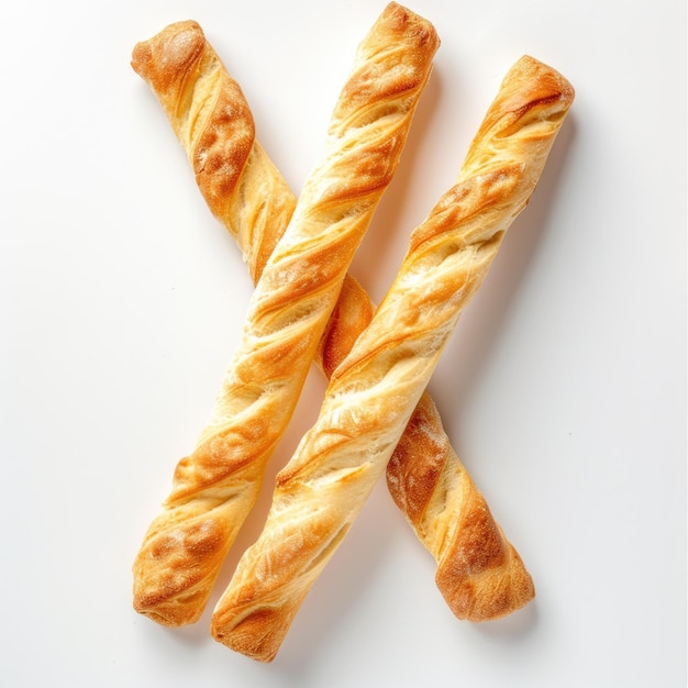 French bread bar on white background