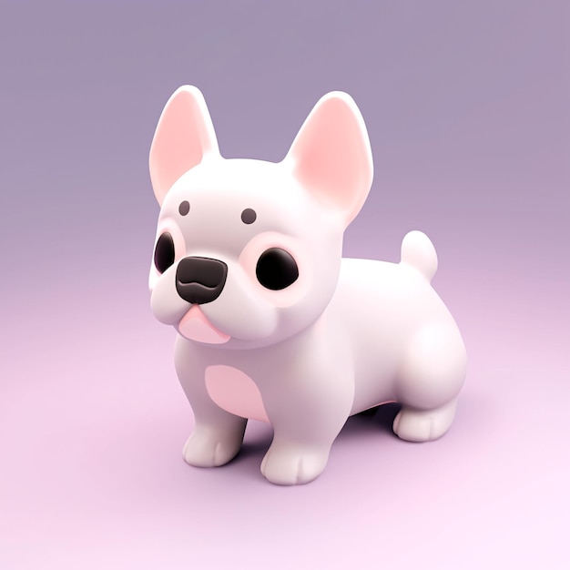 French bulldog 3d icon cartoon style