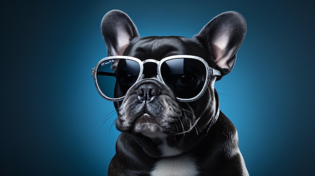 French Bulldog dog wearing sunglasses