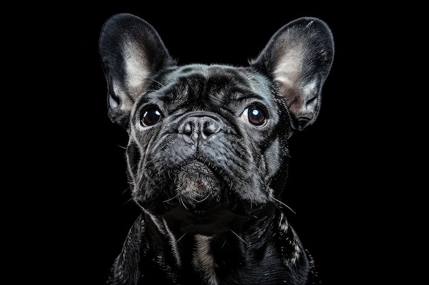 French Bulldog isolated on black in studio