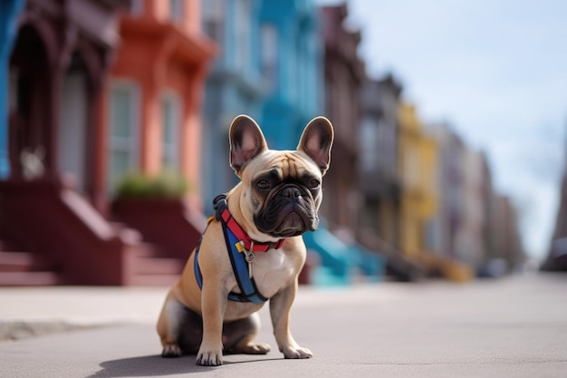 French Bulldog outdoor image generative ai