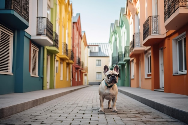 French Bulldog outdoor image generative ai