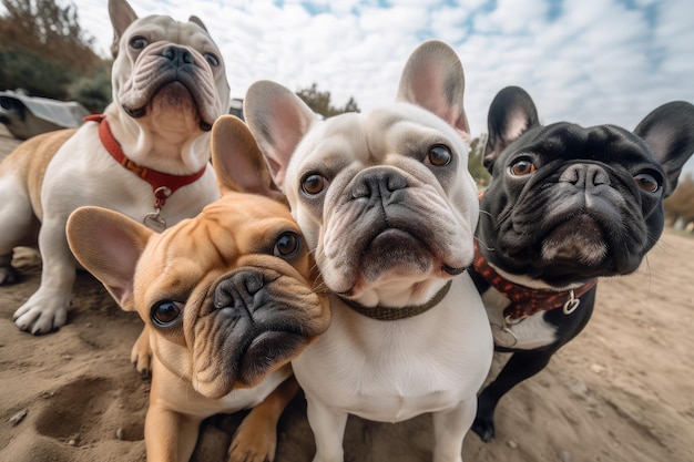 French bulldogs selfie Generate Ai