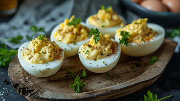 Photo french deviled eggs mimosa for special occasions