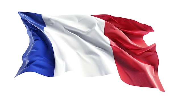 The French flag waving in the wind