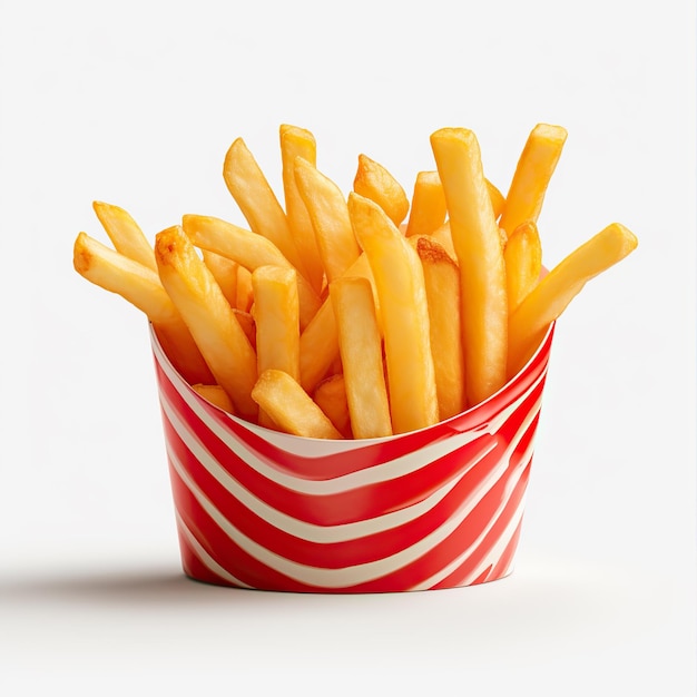 french fries 3d icon transparent background