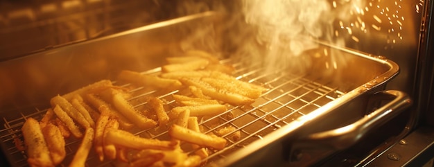 French Fries Cooking in Oven