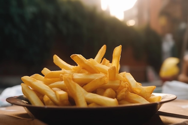 French fries crunchy and crispy fastfood generative ai