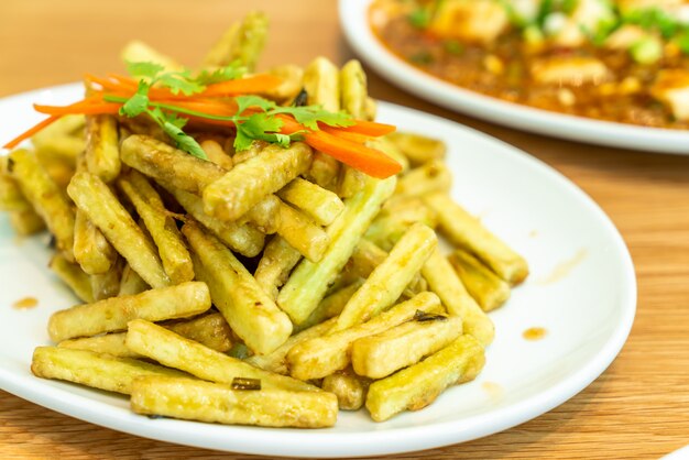 French Fries Eggplant with Sauce