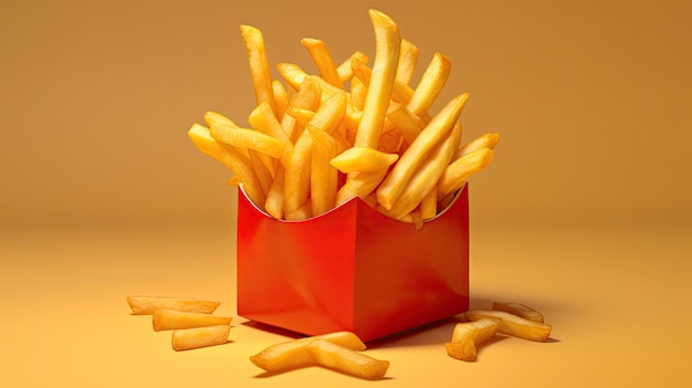 French Fries isolated Generative AI