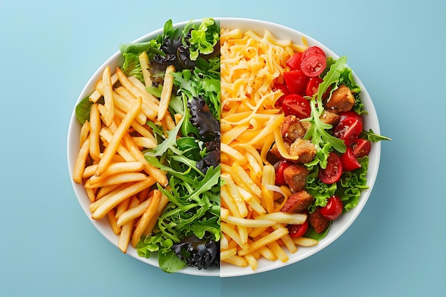 French Fries and Salad Bowl