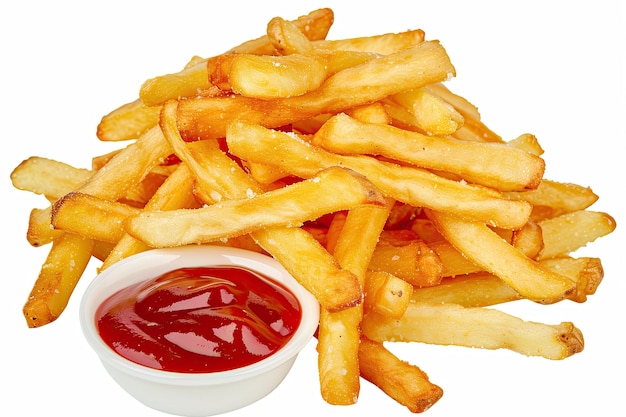 French Fries with Ketchup Top View of a Tasty Snack