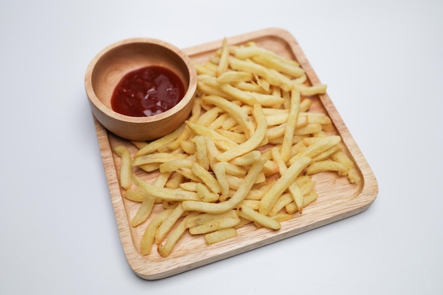 French fries with tomato sauce