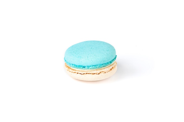 French macaron isolated on white background.