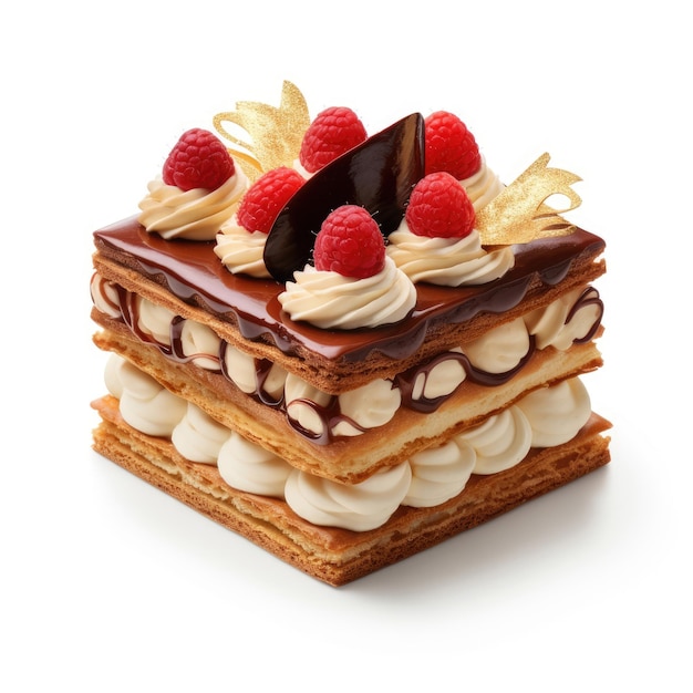 French patisserie cake on a white background