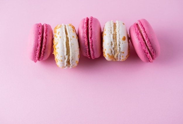 French pink and white macarons