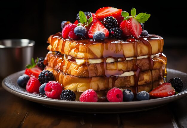 French toast with berries