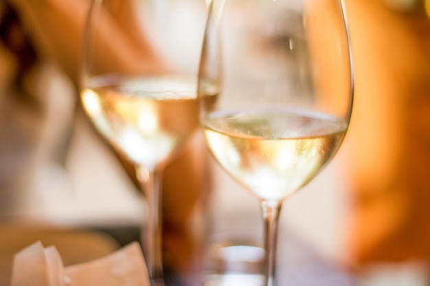 French white wine in a restaurant in Paris travel experience