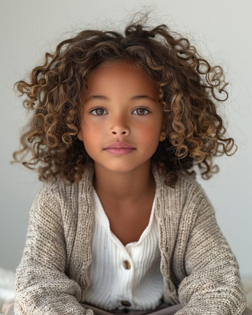 An French Young Girl In A Solid White Wallpaper