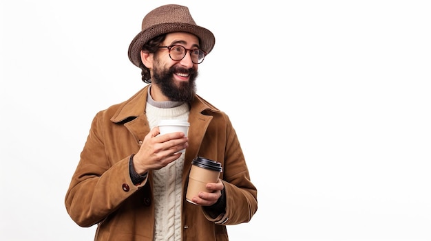 Frenchman Holds Isolated Coffee