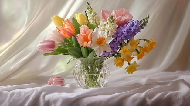 Photo fresh and airy springtime bouquet