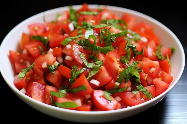 Photo fresh arabic mint and tomato salad