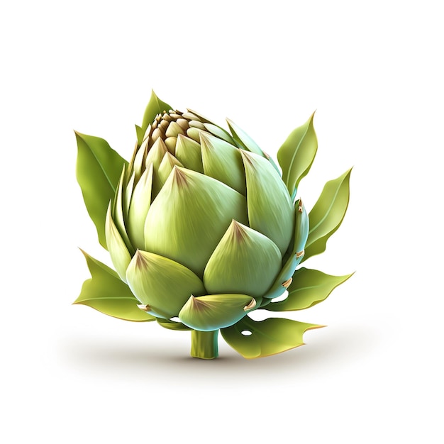 Fresh artichoke isolated on white background