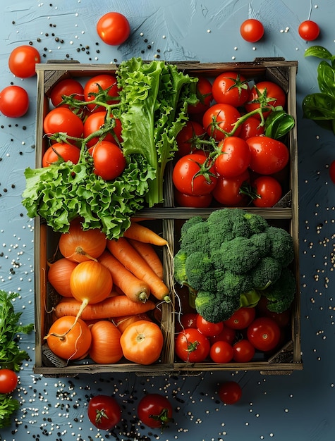 Fresh Assorted Vegetables with Water Droplets