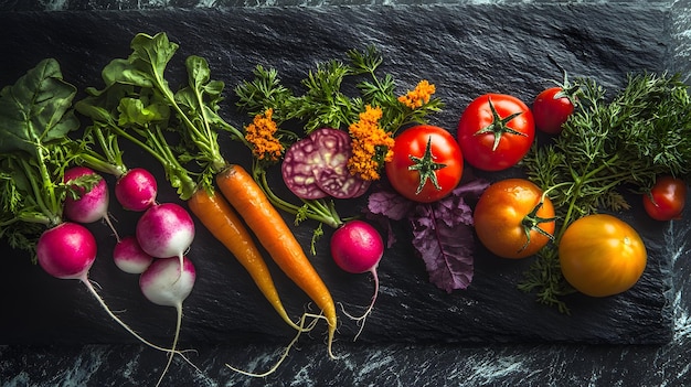 Photo fresh assortment of colorful vegetables