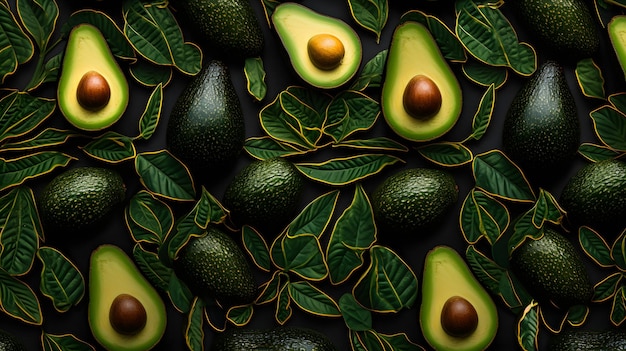 Fresh avocado pattern background texture