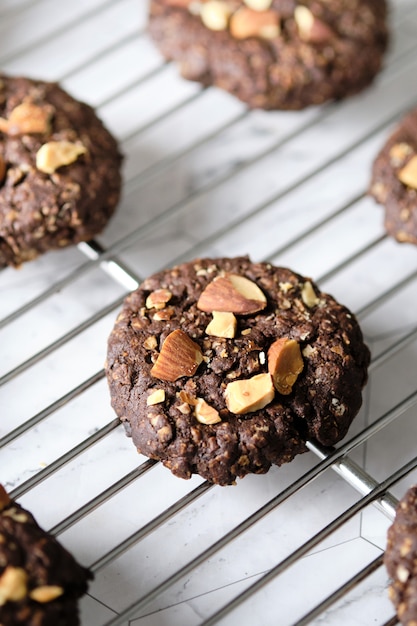 Fresh Baked Dark Chocolate with Almond nut cookies.