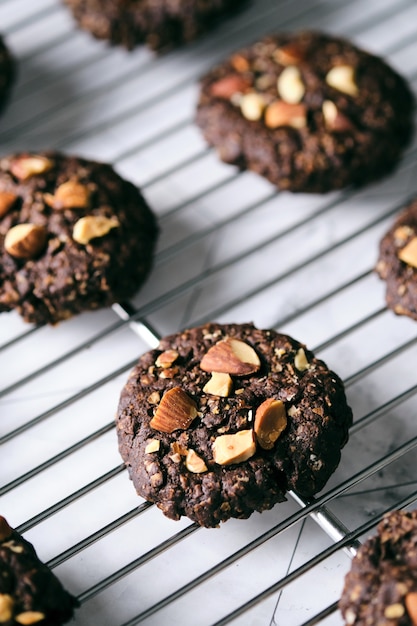 Fresh Baked Dark Chocolate with Almond nut cookies