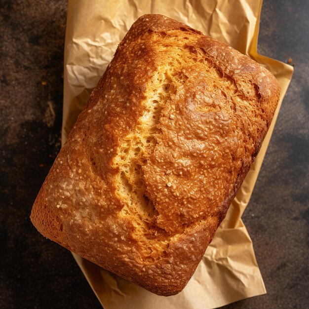 Fresh baked loaf of honey isolated on grey background