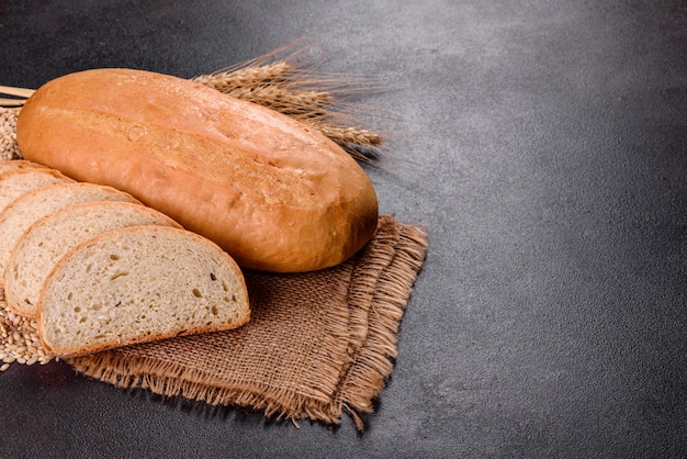 Fresh baked white bread. Freshly baked traditional bread