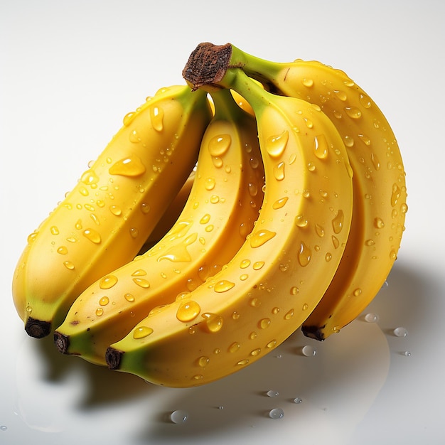 Fresh banana seamless background generative ai