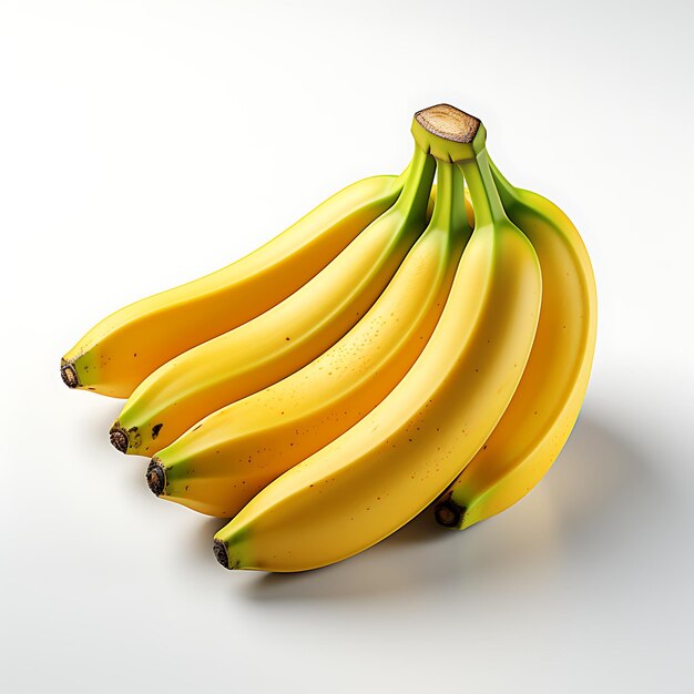 Fresh bananas on white background