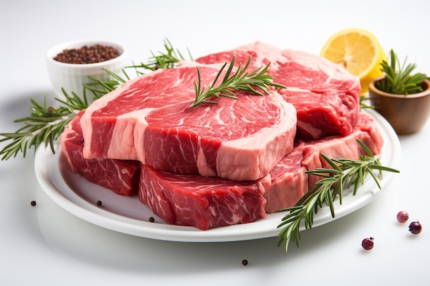 fresh beef isolated on white background