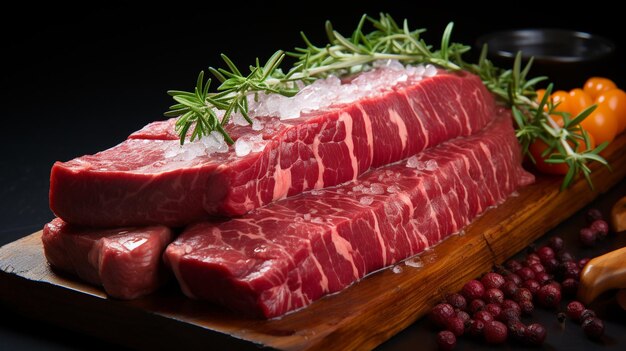 Fresh beef steak sliced on a background