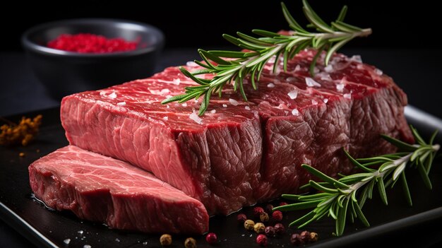 Fresh beef steak sliced on a background