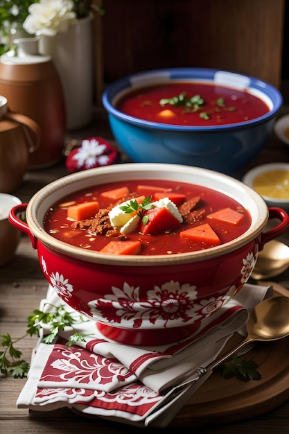 Fresh Beet Soup With Dill