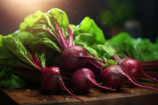 Fresh Beets on Cutting Board