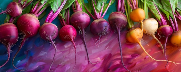 Photo fresh beets with green tops vibrant and earthy