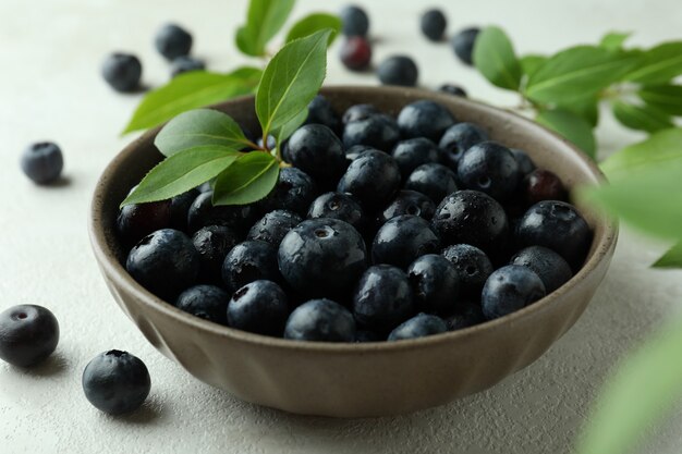 Fresh berry concept with blueberry on white table