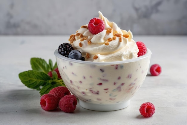 Fresh Berry Topped Whipped Cream Dessert