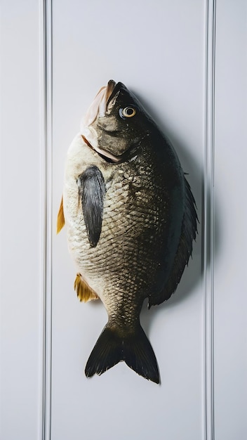 Fresh black bream fish isolated on white background