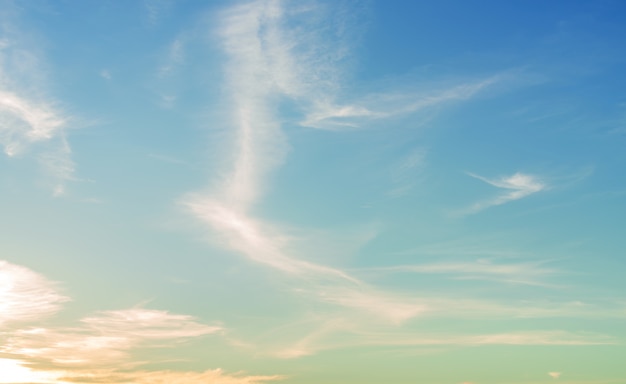 Fresh blue sky puffy white clouds background