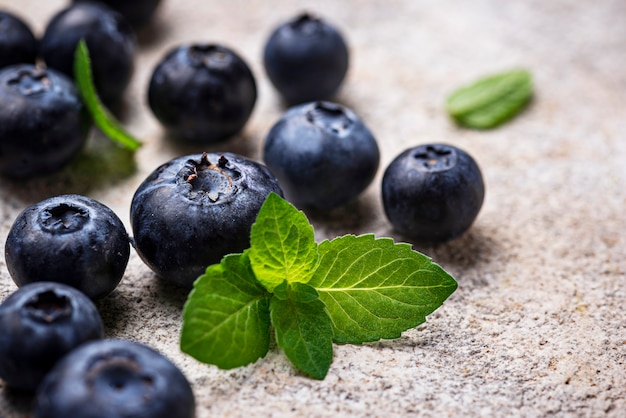 Fresh blueberries on the floor