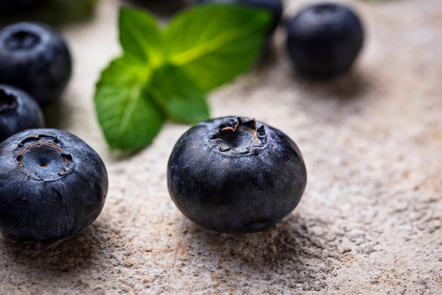 Fresh blueberries on the floor