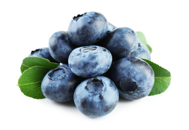 Fresh blueberries isolated on white