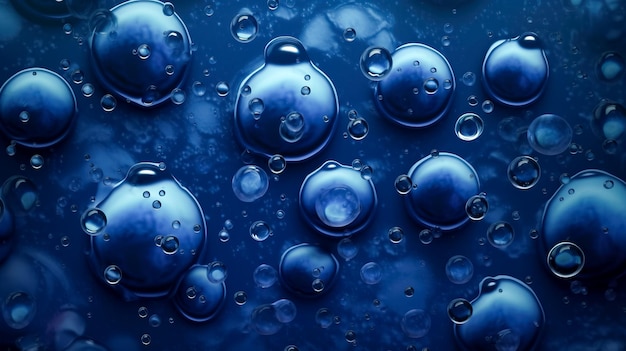 Fresh blueberries with water drops closeup Blueberries background Generative AI